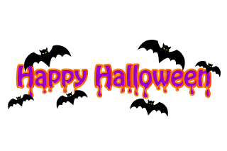 Bats Halloween Purple Text