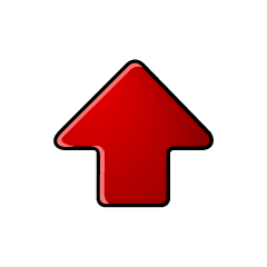 Símbolo de flecha roja hacia arriba