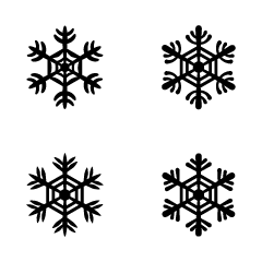 4 cute Black Snowflakes