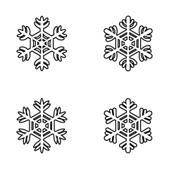 4 Cute White Snowflakes