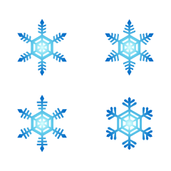 4 Blue Snowflakes