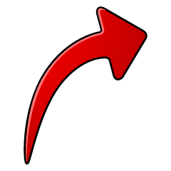 Símbolo de flecha de subida y curva