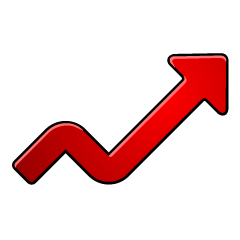 Símbolo de flecha de gráfico de tendencia de crecimiento