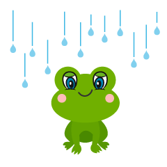 Cute Frog in the Rain