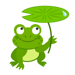 Frog with Leaf Umbrella
