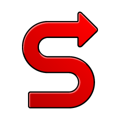 Símbolo de flecha en forma de S