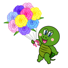 Turtle with a Flower Bouquet