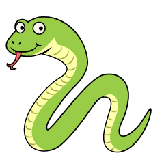 Squiggly Green Snake