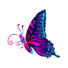 Purple Colorful Butterfly with Side