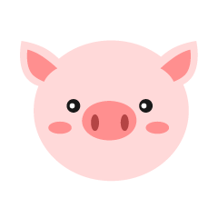 Cara de cerdo rosa