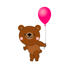 Lindo oso con un globo