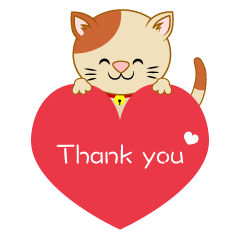 Cat Heart Thank You