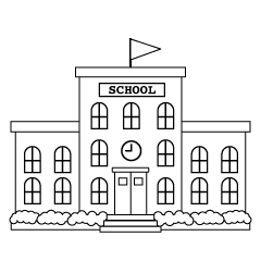 Black and White School Building