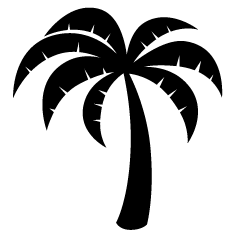 Simple Palm Tree Black and White