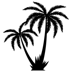 Two Palm Trees Black and White
