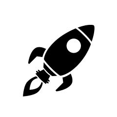 Flying Rocket en blanco y negro