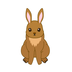 Frente de conejo marrón