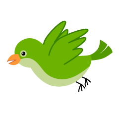 Flying Cute Green Bird