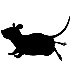 Running Mouse Black and White
