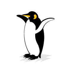 Penguin with Hands Raised
