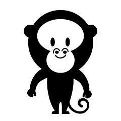 Cute Monkey Black and White