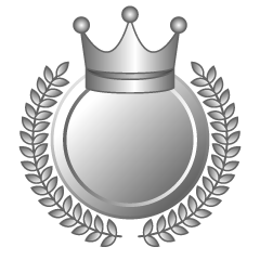 Silver Crown Leaf Lace Medal