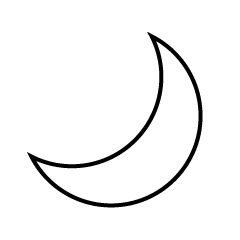 Black and White Moon Symbol