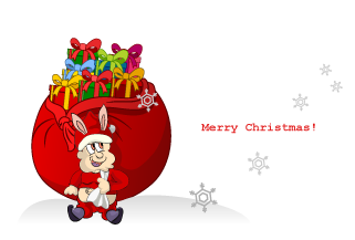 Bunny Santa character's Christmas