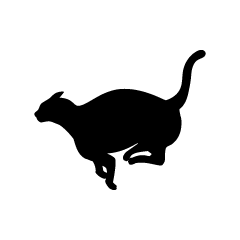 Dash corriendo silueta de gato