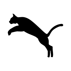 Silueta de gato saltando