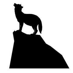 Howling Wolf at Mountain Silhouette