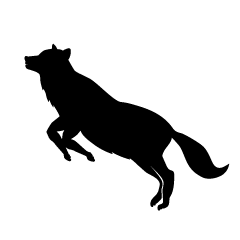 Jumping Wolf Silhouette