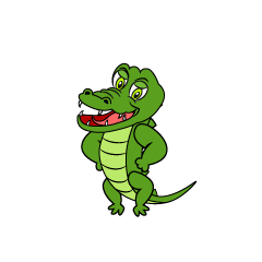 Smile Crocodile Cartoon Free PNG Image｜Illustoon