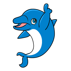 Depressed Dolphin Cartoon Free PNG Image｜Illustoon