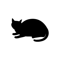 Lie down Cat Silhouette