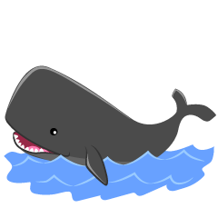 Cute Black Whale in the Sea