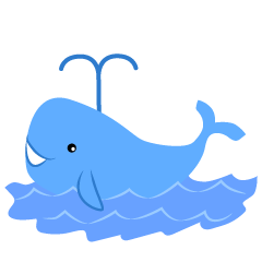 Simple Blue Whale in the Sea