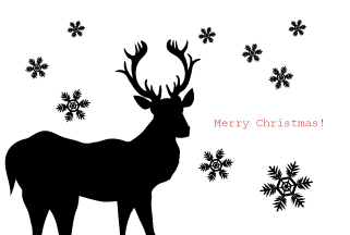 Reindeer Silhouette' white Christmas card