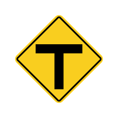 T Intersection Warning Sign
