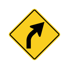 Right Curve Warning Sign