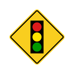 Traffic light Warning Sign