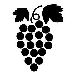 Black and White Grape Symbol