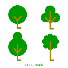 Cute 4 kinds of Tree Symbol