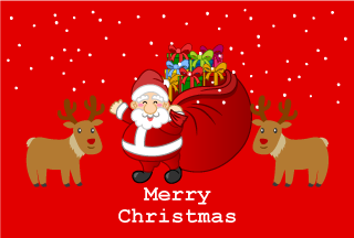 Reindeer and Merry Christmas Card