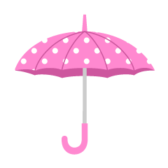 Pink Polka Dot Umbrella