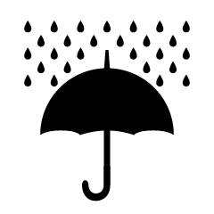 Rain and Umbrella Silhouette