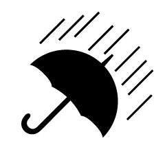 Heavy Rain and Umbrella Silhouette