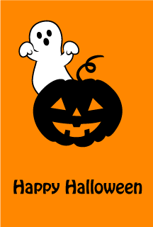 Ghost and Pumpkin Halloween Card
