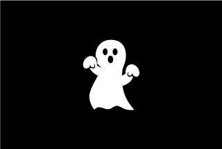 Ghost on Black Halloween Card