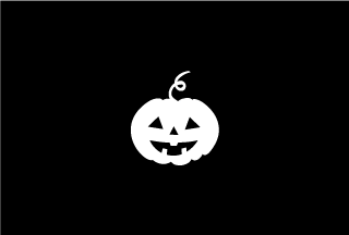 Pumpkin on Black Halloween Card